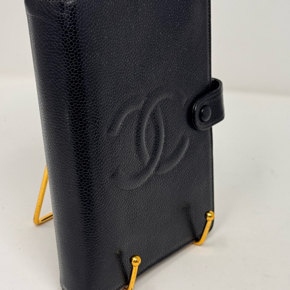 💯Authentic CHANEL CC Caviar Medium Agenda -Black - Picture 4 of 7